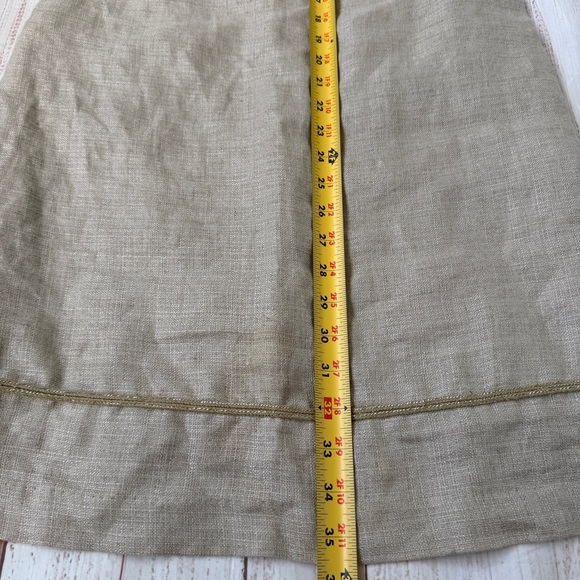 LOFT Beige 100% Linen Embellished Sleeveless Dress, Size‎ 2 - Picture 6 of 8